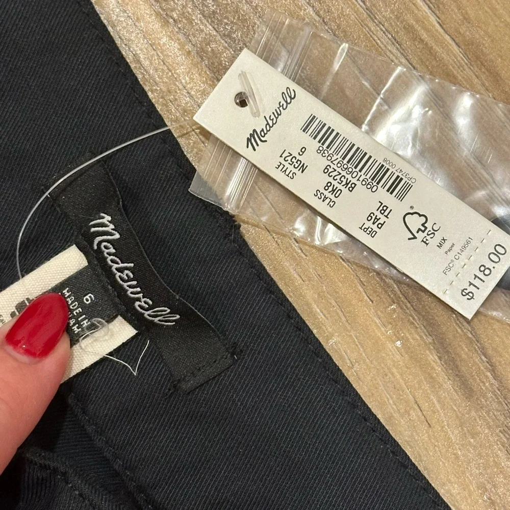 Madewell Harlow Wide Leg Pant True Black Linen Cotton Sz 6 NWT - Picture 5 of 16